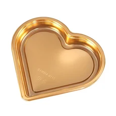 50개 골드 스시 사시미 테이크아웃 식사 하트 모양 과일 일회용 디저트 트레이 발렌타인 데이 도구 (뚜껑, 01 50pcs, 01 50pcs gold