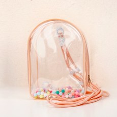 棉花娃娃痛包 高透明毛絨玩具展示防塵收納掛包 20cm娃娃外出遛娃包, 粉色-加環加鈴鐺-加, 1個