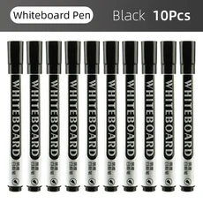 5/10 Pcs 지울 수있는 섬유 화이트 보드 펜 칠판 사무실 학교 아트 마커 편지지 용품, 01 Black -10Pcs
