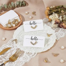 WADORN 장식용 나뭇잎 나뭇가지 진주 플레이스 카드 홀더 15세트 골드 메탈 이름표 스탠딩 세트 벌크 뷔페 식품 라벨 명함 웨딩 테이블 세팅 소매점 168513