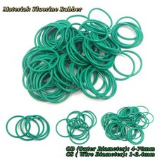 실링 개스킷 FKM O 링 절연 오일 고온 저항 불소 고무 링 그린 OD 4-70mm CS 1-2.4mm, 41 OD 70mm, 04 CS 2.4mm, 01 10Pcs