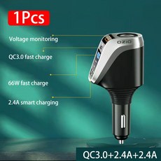 차량용 USB 소켓 전원 66W 고속 충전기 QC3.0 PD 포트 전화 충전기 소켓 DC 12V 24V, 01 A No Type-c, 01 A No Type-c