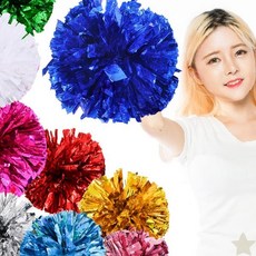응원 장식 손잡이 술 흔들기 도구 체육 행사 축제 공연 관람 화려한 색상 가벼운, 1개, 블루