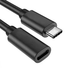 USB C 익스텐션 케이블 수-암 타입 고속 충전 연장 코드 맥북 프로 삼성 샤오미 노트북 이어폰용, 01 0.5m, 01 Black