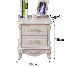 원목 엔틱 북유럽 2단 침실 협탁 서랍장 테이블, 조립, 레몬옐로우 30cm 유럽식 아이보리 화이트