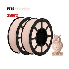 3D 프린터 PETG 필라멘트 1.75mm 250G 고정밀 강한 내구성 배선 견고성 치수 정확도 +/- 0.03mm 흰색, 12 500g skin color