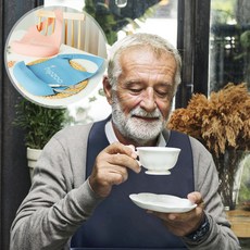 노인 환자 및 성인용 워셔블 방수 실리콘 턱받이 소형 대형 네츄라오가닉, 1개, 소형_블루