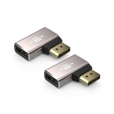 SOMDARHK 8K 디스플레이 포트 어댑터 2팩 DP 어댑터 직각 수-암 DP 커넥터 HDTV 노트북 모니터용 DP 익스텐더 금 도금 포트, SOMDARHK 8K 디스플레이 포트 어댑터 2팩, D