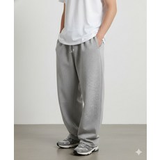 뉴발란스 NBMLG11003 / UNI 에센셜 클래식 기모 사이드턱 오버와이드 팬츠 (GRAY) L7K3