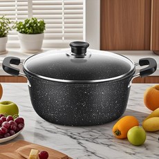 Tiger Pavilion 논스틱 맥반석 양수 냄비, 1개, 블랙, 26cm