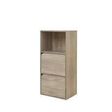 簡約風多層收納櫃，木質窄型置物架，開放式層架收納箱，小空間收納神器, 櫻桃木紋, 1個