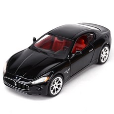 Zhijing 1:24 마세라티 GranTurismo 스포츠카 정적 다이 캐스트 차량 소장 모델 자동차 장난감(블랙), 1개