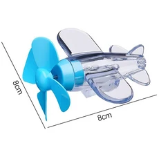 호환 튼튼한 풍력 발전 LED 조명 경고 효과 차량 장식 흔적 접착식 미니 비행기, [01] Blue