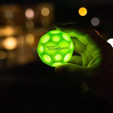 Waboba 어린이의 빛나는 장난감 플래시 볼 달 스톤 플라잉 성인 옥상 억제 야외 탄성 공, 애플 그린, 1개
