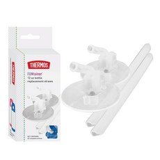 保溫瓶吸管替換組 安全無毒材質 透明易清潔 堅固耐用 快速安裝 355ml替換吸管 2組, 355ml替換吸管1組, (2), 12oz