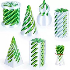 인스타 장난감 3D 프린팅 스택 스파이럴 타워 조립 피젯 토이, D.화이트 그린 7종