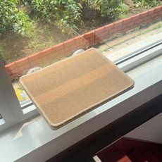 優選 窗戶玻璃窗飄窗貓吊牀免打孔牆壁式懸掛式實木貓爬架吸盤貓架 副廠商品, 1個, 曬太陽神器