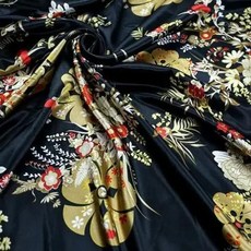 실크원단 프린트 시뮬레이션 실크 새틴 원단 기모노 DIY 바느질 꽃 가정 가구 장식 재료 천 200x150cm, 17) 17  200x150cm, 1개