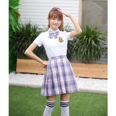 커플 교복 스쿨룩 반소매 긴소매 빅사이즈 체크 코스프레