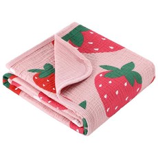 Breling Silly Goose 모슬린 아기 담요 여아 남아용 100% 면 침대 유아 유아용 101.6 x 91.4cm40 36인치 부드럽고 가벼운 아기방 포대기 1585, 핑크 스트로베리