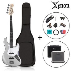 제논 JB-420 입문용 베이스기타 앰프 포함 패키지, 무광실버(R), 1개