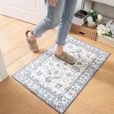 스몰 레오파드 프린트 입구 러그: 6.1x91.4cm(2x3피트) 치타 프린트 동물 도어 매트 복도 욕실 재미 예술적 타이거 보헤미안 블루, 베이지-63