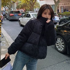 女款短版加厚燈芯絨冬季外套 931B