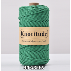 3.0mm 100 yard 꼰사 마크라메 콘사 컬러로프 마크라메 실 재료, GREEN, 1개