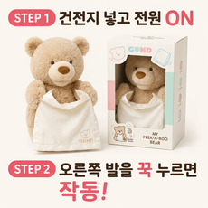 말하는 까꿍곰돌이 건드 정품, 1개, 브라운, 31cm