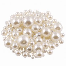 진주 구슬 500개 (6mm/5mm/4mm/3mm) - 비즈 팔찌 만들기 악세사리 부자재, 아이보리, 1개, 5mm