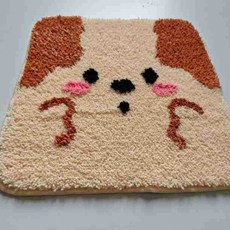 해피유통 유아 아동용 귀여운 캐릭터 원형 방석 소프트 플러시 체크 무늬 좌석 쿠션 사계절 사용 가능, 40*40센티미터., 35