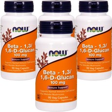 나우푸드 베타-1:3/1:6-D-글루칸 100mg 베지 캡슐, 4개, 90정