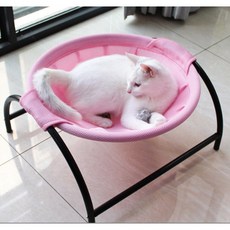 貓吊床 透氣寵物床 穩固耐用, 現貨) 粉色網布  貓吊床, 1個
