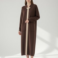 니트코어 여성 겨울 도톰 따뜻한 빅사이즈 루즈핏 여유 모던 클래식 셔츠 카라 포켓 니트 원피스 임부복 임산부원피스 하객원피스