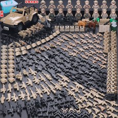 전쟁 피규어 모형 밀리터리 전투함 군인 산 조립식 미니피규어 특수부대 경찰관 소년용 미니어처 병사 교육용 장난감., [22]  병력이 동원되었습니다 저장용 컨테이너 운반