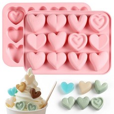 초콜릿 리본 발렌타인 데이 실리콘 몰드 2개 12칸 초콜릿 캔디 몰드 파티 사탕 케이크 디저트 제작용 논스틱 베이킹, 발렌타인 스타일 45