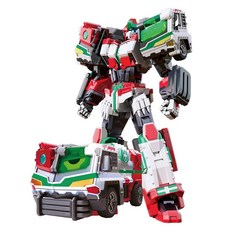 Metal cardbot 疾速戰卡隊 烈刃救援 金屬變形卡片機器人 兒童益智玩具, 1個, 紅色、白色、綠色