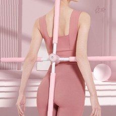 등 뒤 양손 잡이 막대 어깨 가슴 펴기 자세 교정 보조 도구 라운드숄더 개선, 1개, 핑크