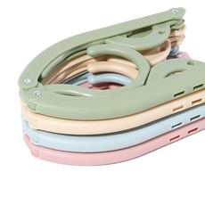 여행체크인 여행용 접이식 옷걸이, 6개, 그린 옐로우 세트