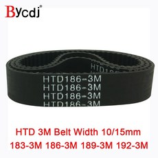 HTD 벨트 길이 톱니 동기 61 192 63 64 189 183 62 10MM 186, 10 개, 15mm, 192mm t th 64