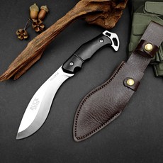 미니 쿠크리 K406 마체테 나이프 캠핑 장작 정글도 칼, 1개, 블랙핸들 은색날