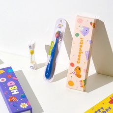 더우드랜드 답레품 박스 치카 구디백 어린이집 유치원 생일답례품 아기칫솔 유아칫솔, 1세트, 위글팝(민트)+키즈1P(랜덤)+모래시계 1개(랜덤)