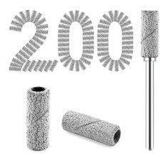 네일드릴비트 파츠 케어 큐티클 200개 네일 드릴 비트 소형 샌딩 밴드 3.1mm 마드렐 미니 파일 아크릴 젤 매니큐어 및 페디큐어용 줄무늬 240 그릿, 150 Grit, Zebra