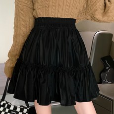 Elsso 女款A字百褶鬆緊迷你裙