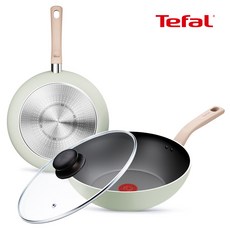 테팔 인덕션 민트 세이지 3종(팬28+웍28+유리뚜껑28), 1세트, 팬28+웍28+유리뚜껑28