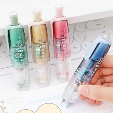 깔끔하고편리한 볼펜형 양면테이프 접착테이프 롤러식풀테이프 테이프풀 풀테이프, 핑크