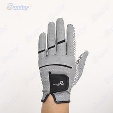 男士高爾夫球手套 PU防滑耐磨 手心硅膠 防曬透氣 左手單只 韓國, 深灰色左手單隻,22碼, 1個