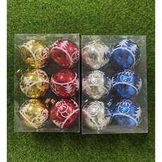 聖誕樹裝飾 彩繪雪人球 6CM 聖誕飾品, 金紅, 1個