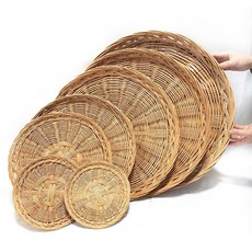 싸리채반 8종 소쿠리 전통 바구니 전통채반 라탄채반 싸리나무 대나무채반 채반, 01. 20cm, 1개, 채반