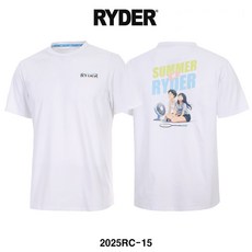 라이더 티셔츠 배드민턴 반팔 상의 남녀공용 반팔티 코튼라이크 오버핏 화이트 2025RC-15